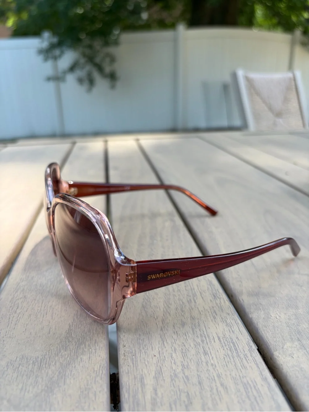 Swarovski Oversized Fashion Sunglasses - Pink Gradient Lenses